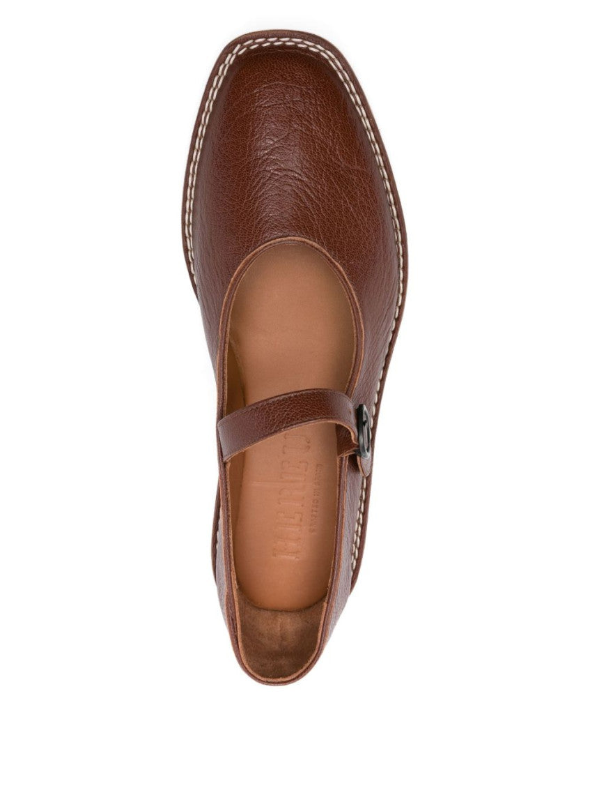 Brown Leather Ballet Flats 4