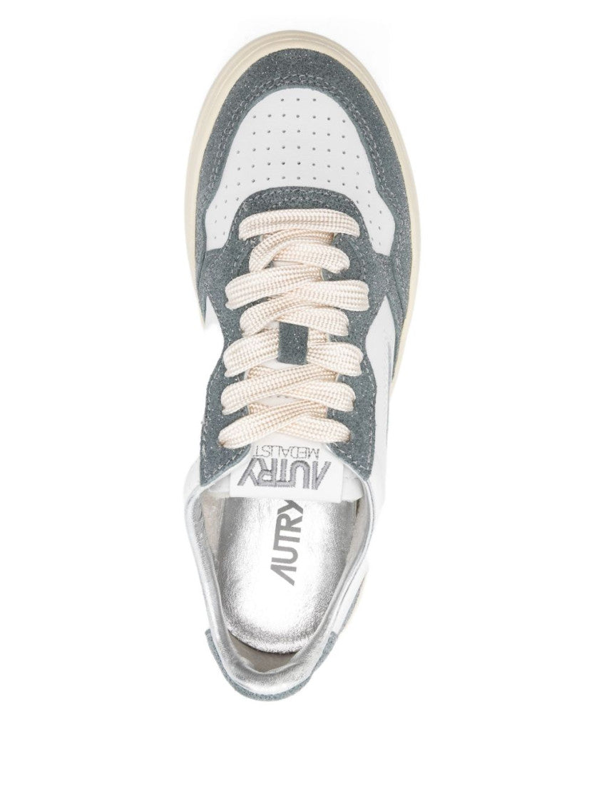 Grey Lace Up Sneakers 4