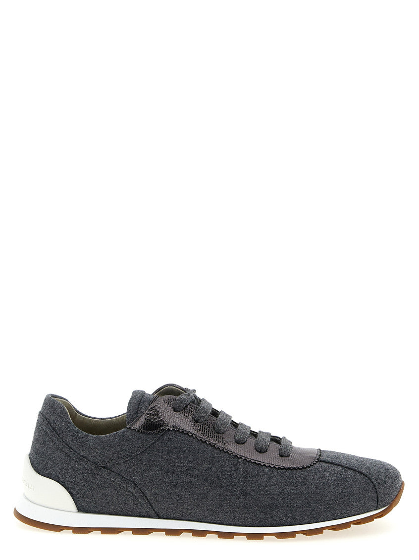 Grey Lace Up Sneakers 1