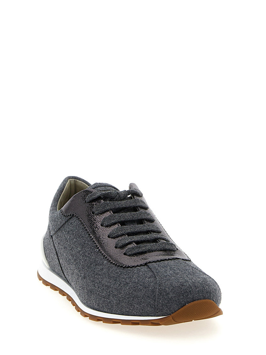 Grey Lace Up Sneakers 2
