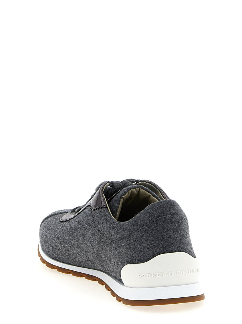 Grey Lace Up Sneakers 3