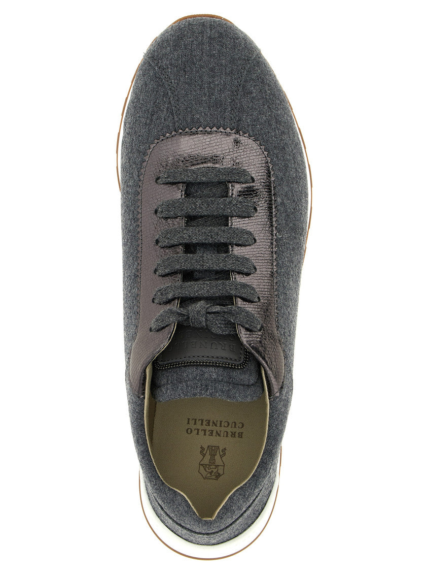 Grey Lace Up Sneakers 4