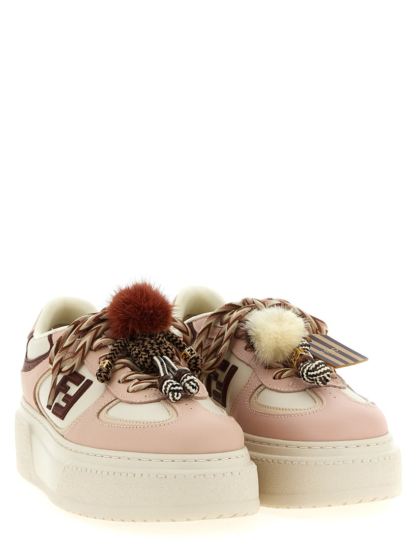 Pink Lace Up Sneakers 2