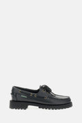 Black Logo Leather Loafers 1