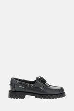 Black Logo Leather Loafers 1