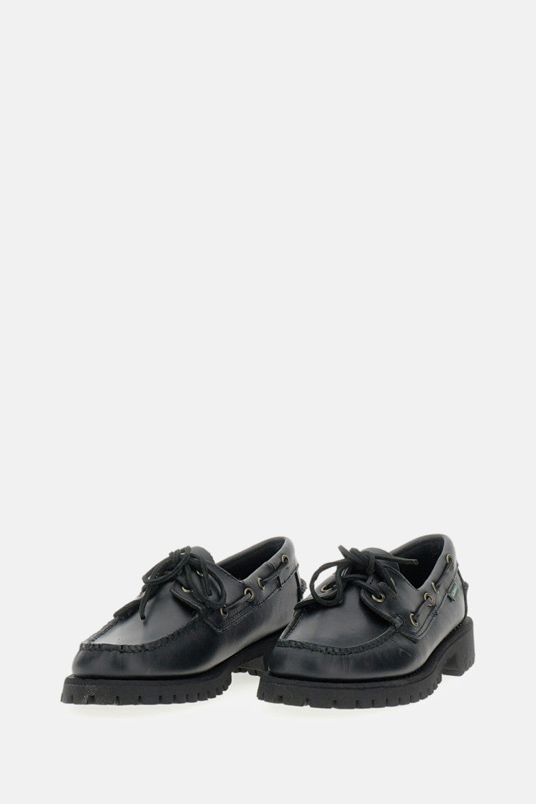 Black Logo Leather Loafers 2