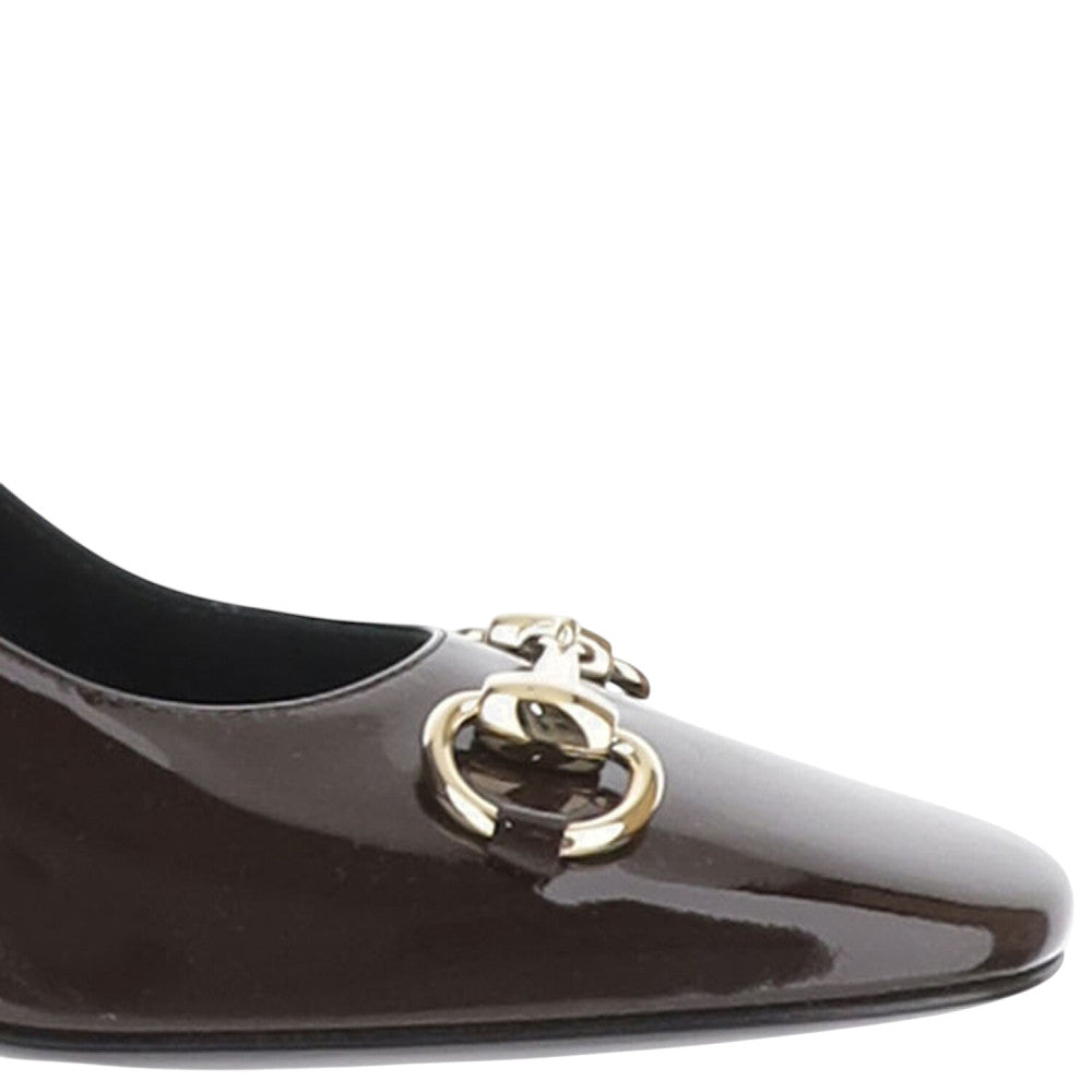 Dark Brown Horsebit Pumps 4