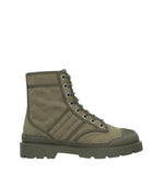 Green Textured Laced Boots 1