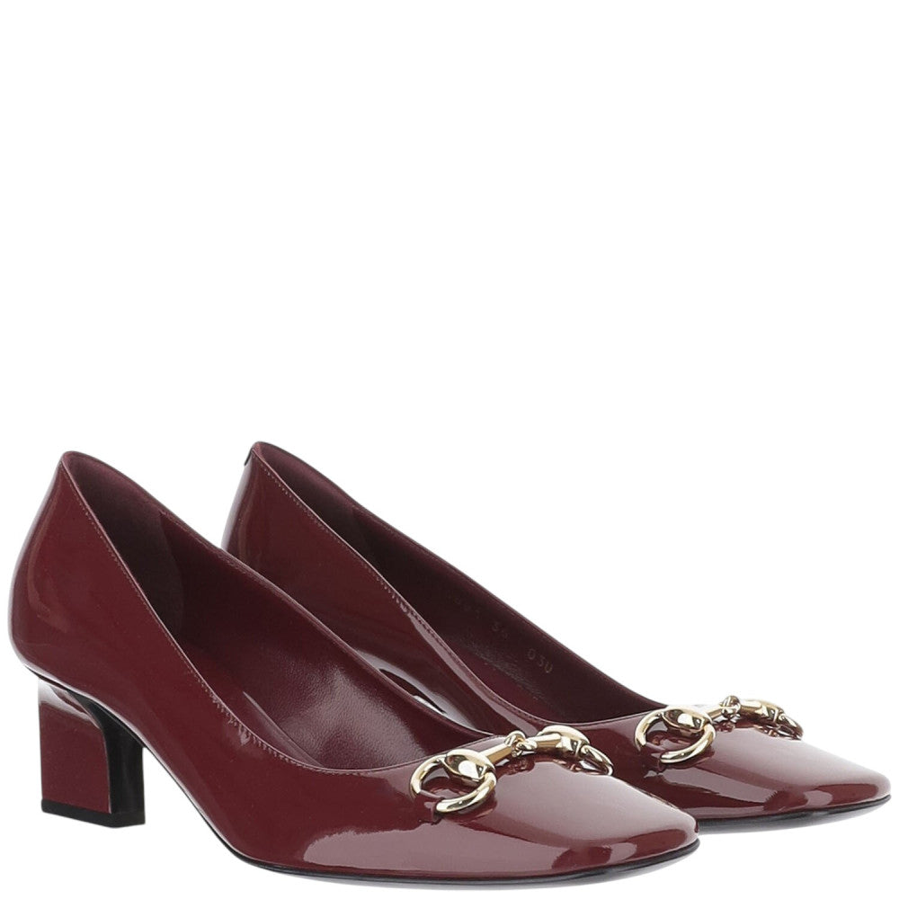 Burgundy Horsebit Pumps 2