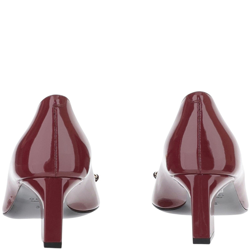 Burgundy Horsebit Pumps 3
