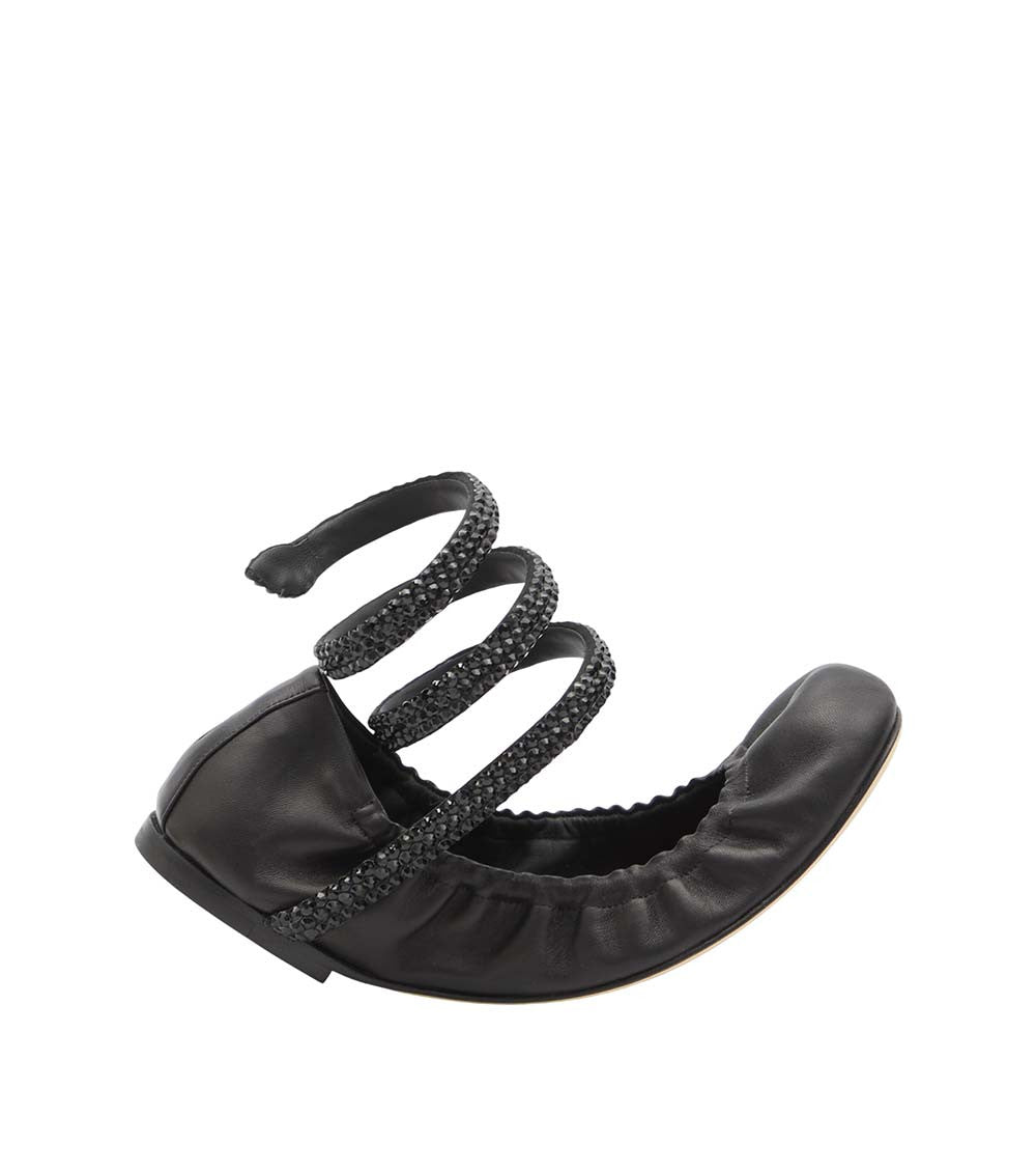 Black Embellished Cleo Ballet Flats 1