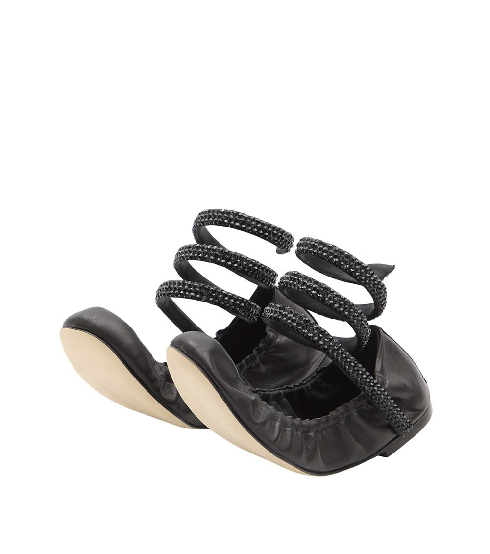 Black Embellished Cleo Ballet Flats 2