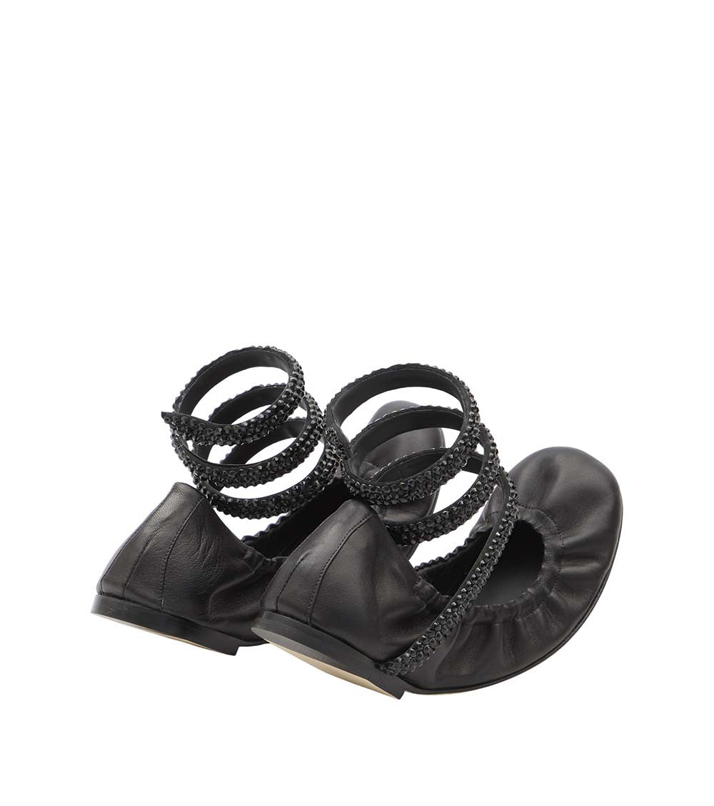 Black Embellished Cleo Ballet Flats 3
