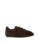 Brown Low-Top Suede Sneakers 1