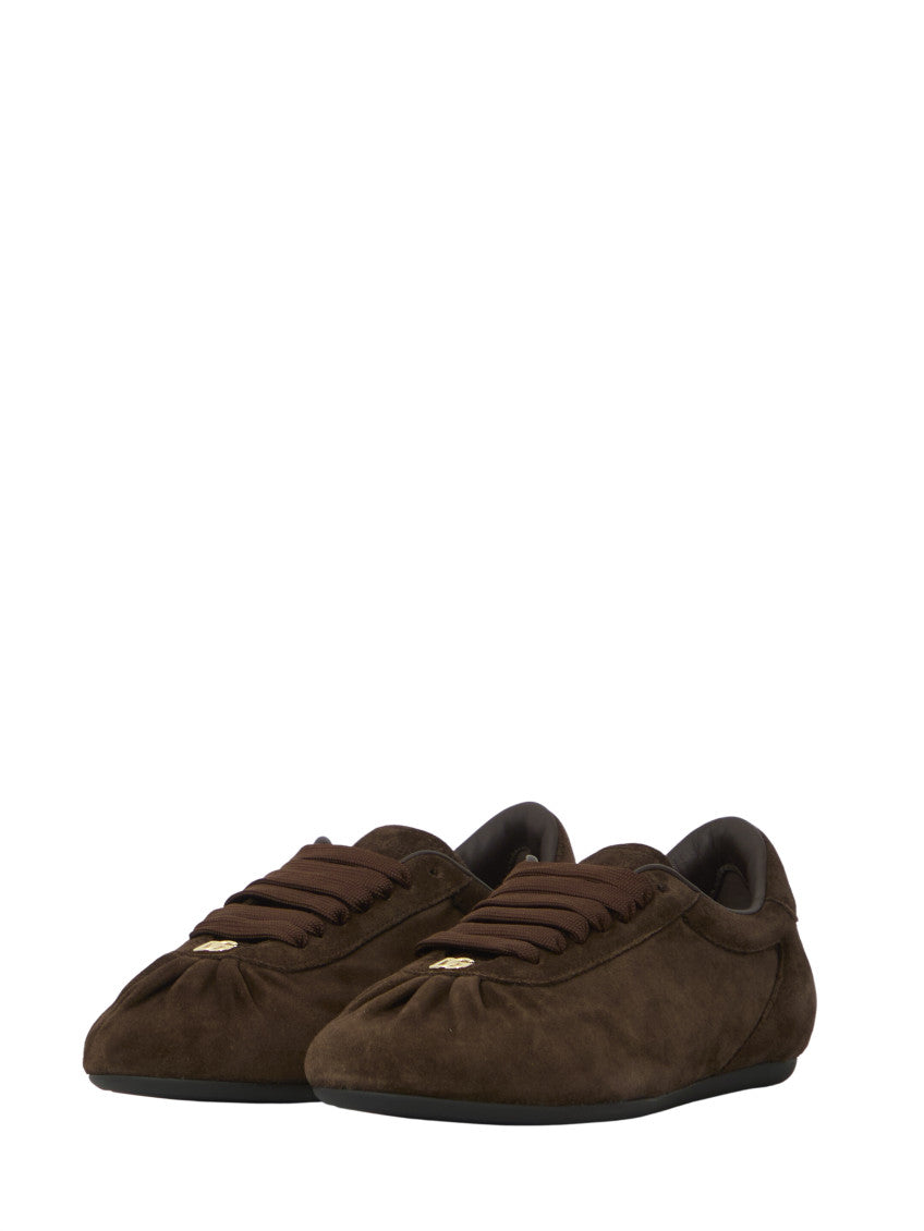 Brown Low-Top Suede Sneakers 2