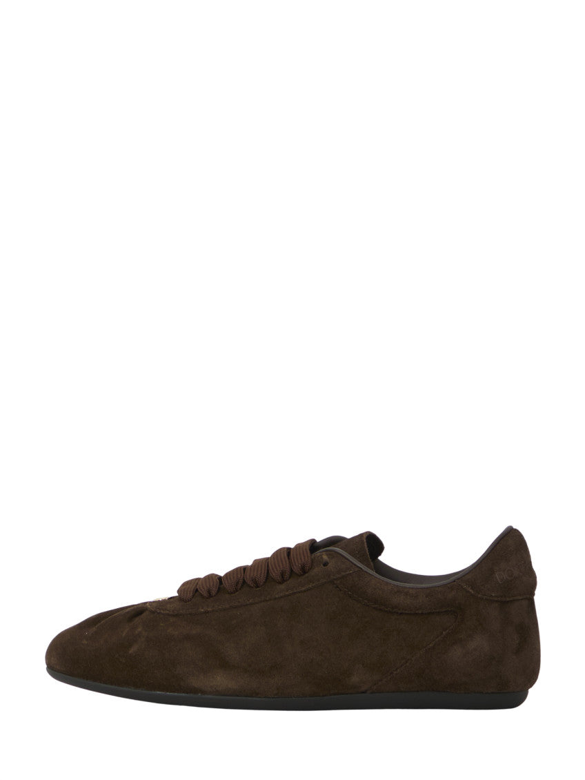 Brown Low-Top Suede Sneakers 4