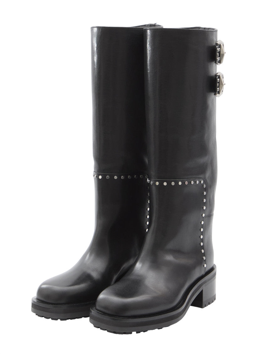 Black Studded Brooklyn Boots 2