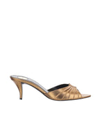 Golden Textured Draped Heels 1