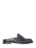 Black Textured  Loafers 1