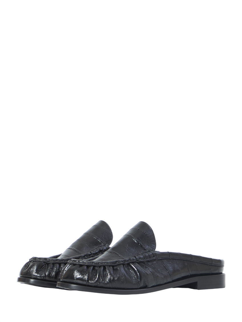 Black Textured  Loafers 2