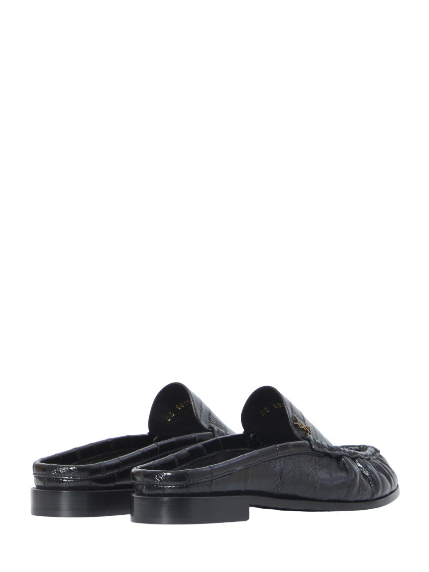 Black Textured  Loafers 3