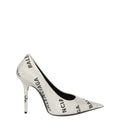 Silver Logo Square Knife Pumps 1
