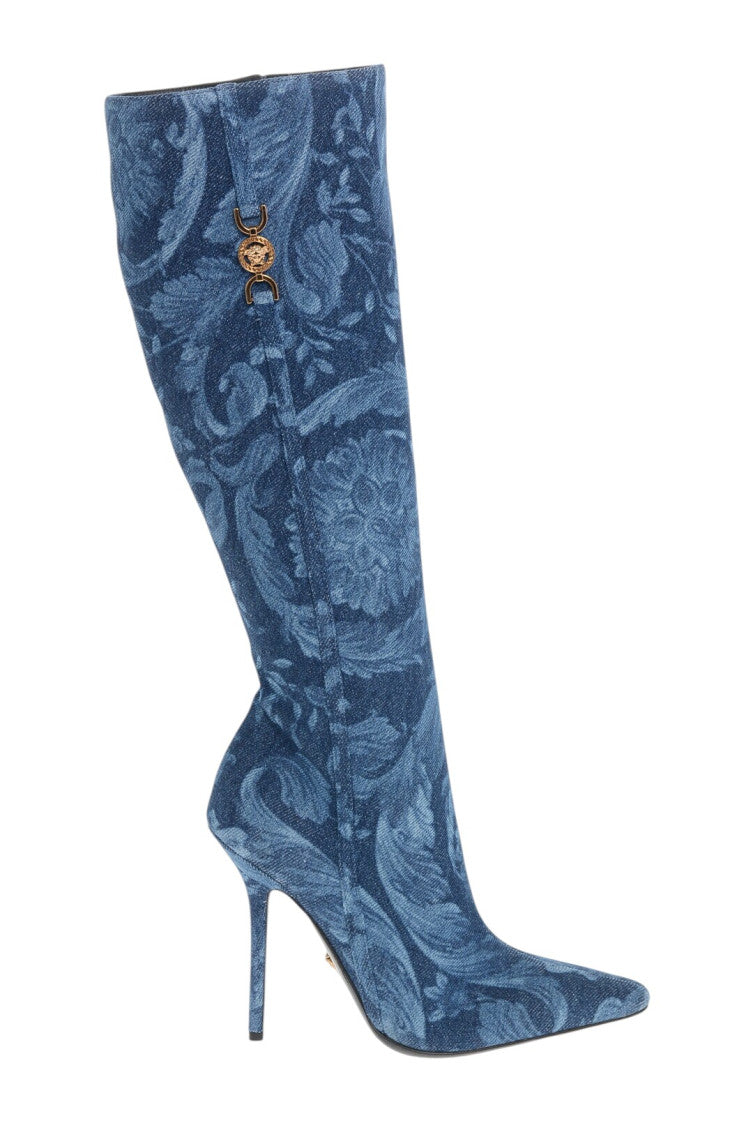 Blue Jacquard  Boots 2