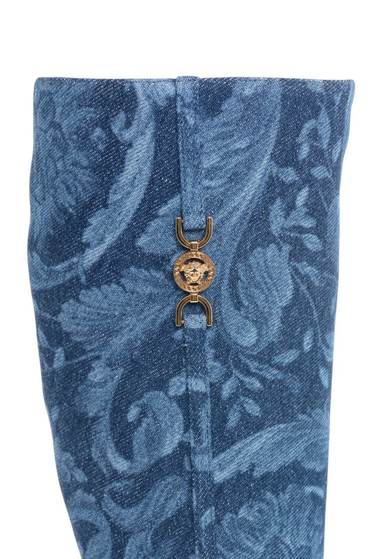 Blue Jacquard  Boots 3