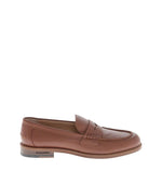 Brown Textured Loafers 1