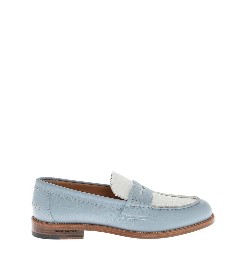 Sky Blue Color Block Loafers 1
