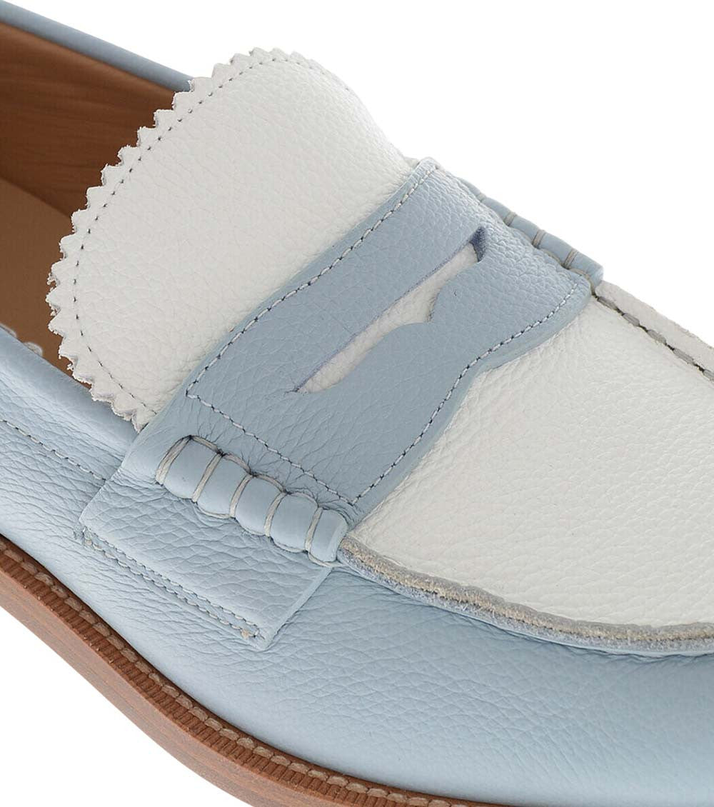 Sky Blue Color Block Loafers 4