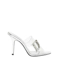 Silver Embellished Transparent Heels 1