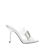Silver Embellished Transparent Heels 1