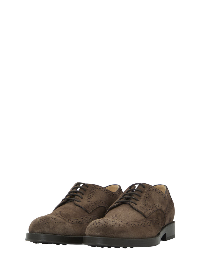 Brown Perforated Classic Lace Ups Shoes 2