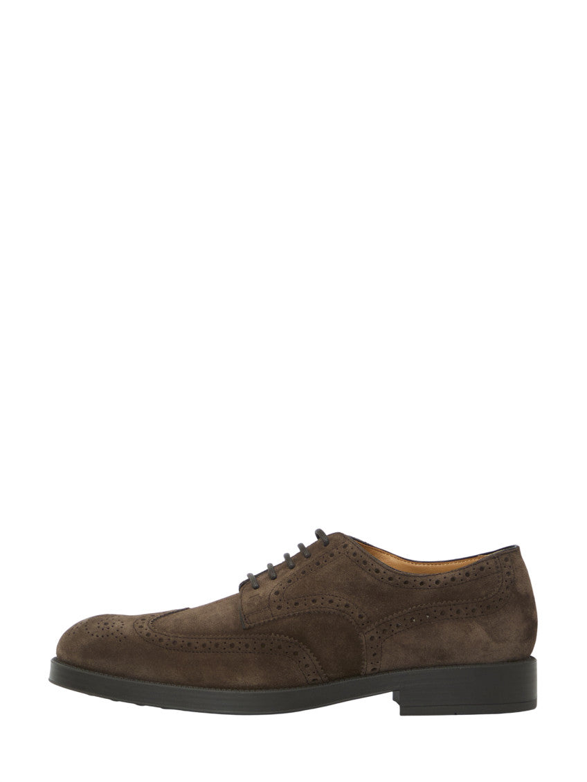Brown Perforated Classic Lace Ups Shoes 4