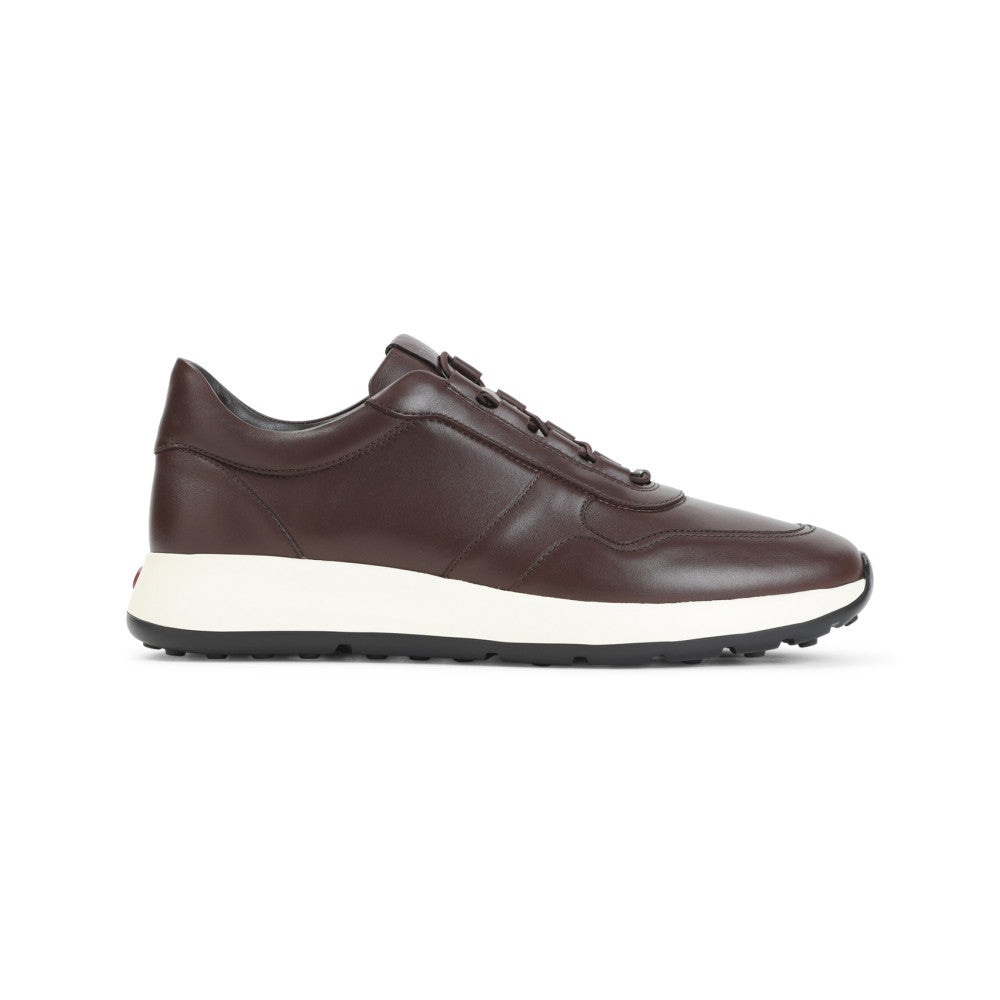 Brown Leather Low-Top Sneakers 1