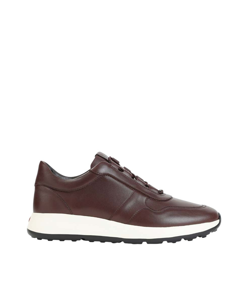 Brown Leather Low-Top Sneakers 3