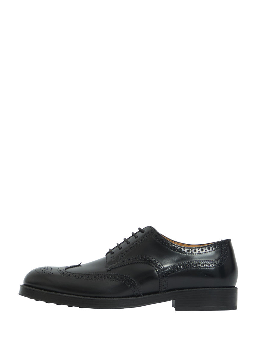 Black Perforated Wingtip Lace Ups Shoes 4
