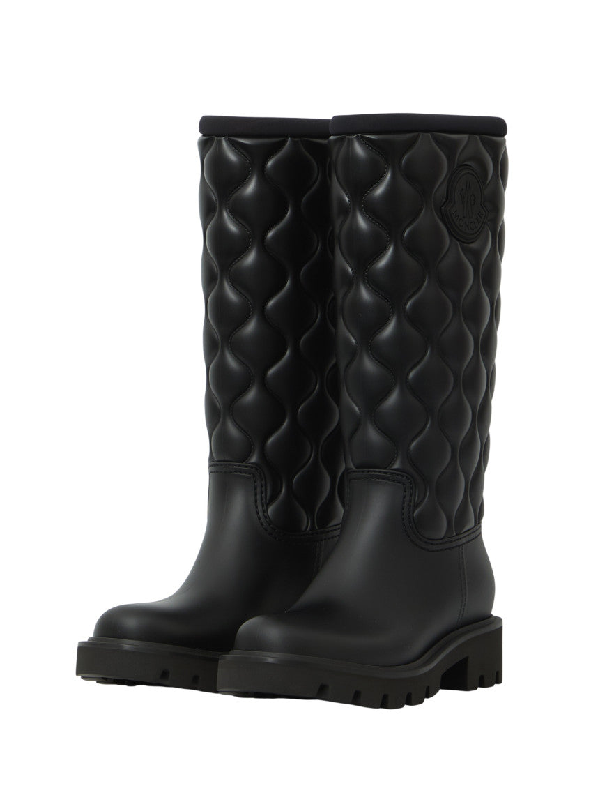 Black Quilted Kickstream High Boots 2