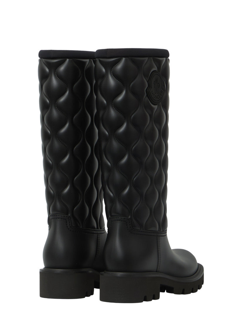 Black Quilted Kickstream High Boots 3