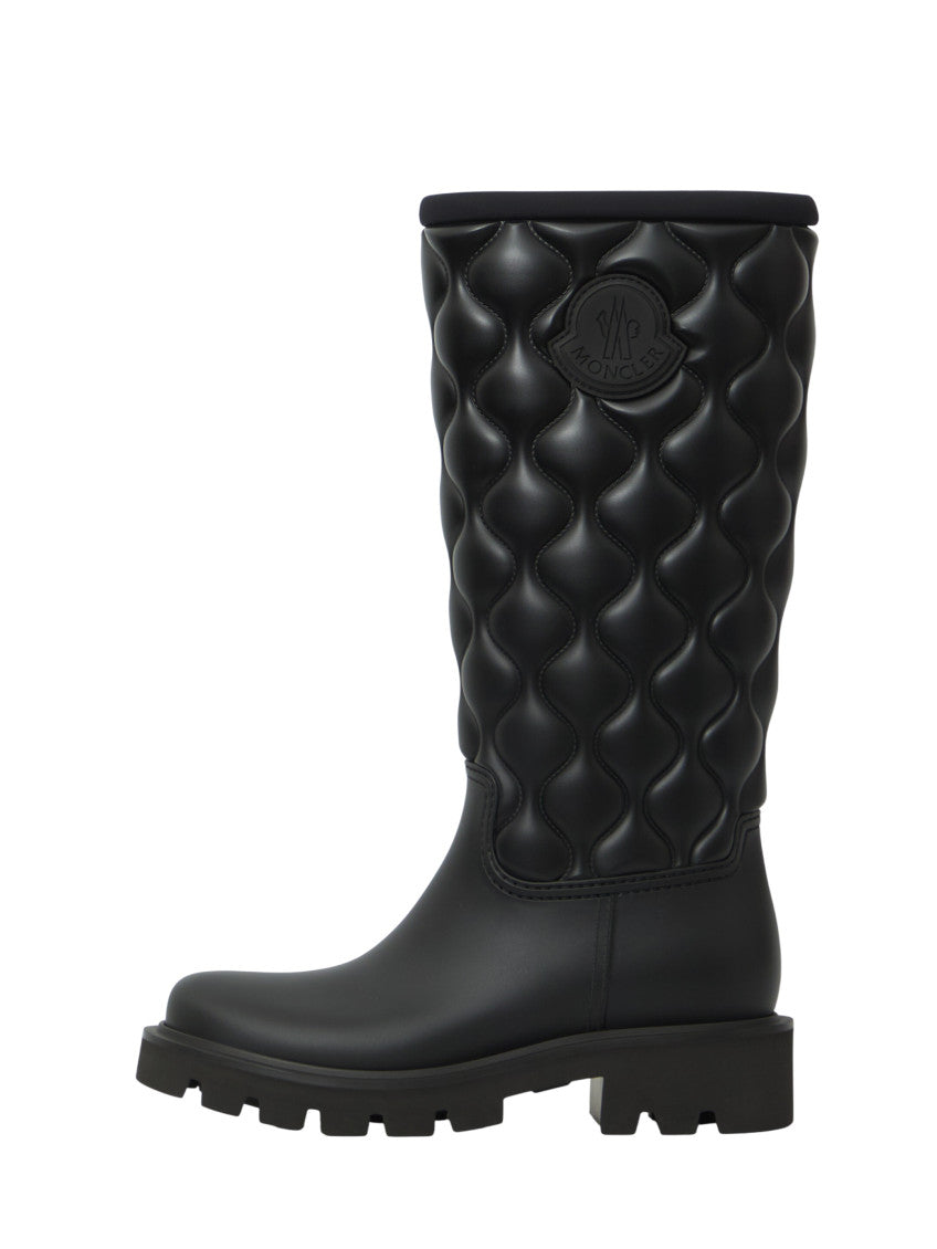 Black Quilted Kickstream High Boots 4