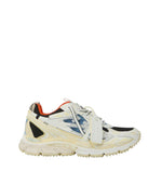 White Color Block Worn Out Sneakers 1