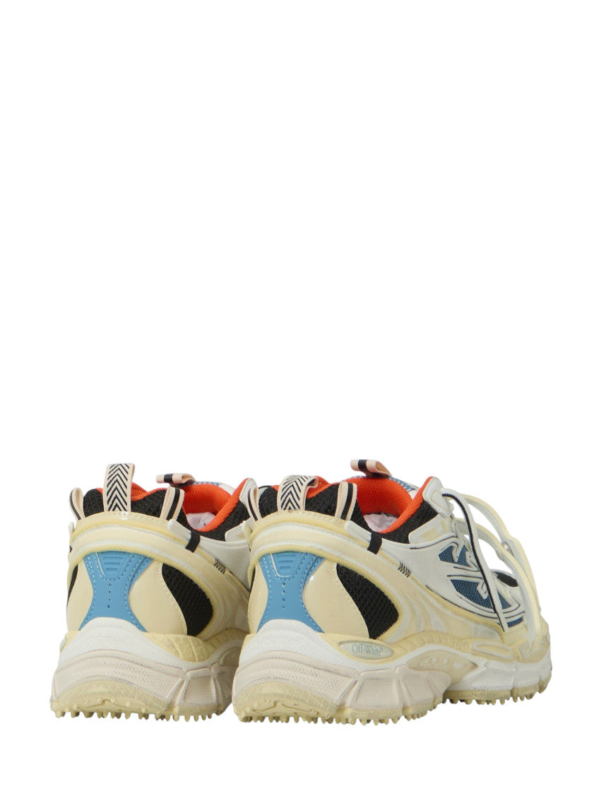 White Color Block Worn Out Sneakers 3