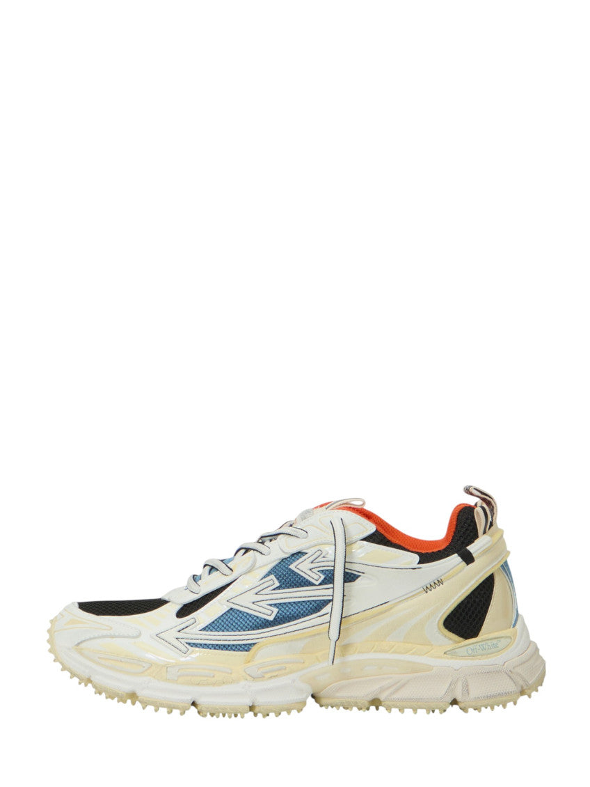 White Color Block Worn Out Sneakers 4
