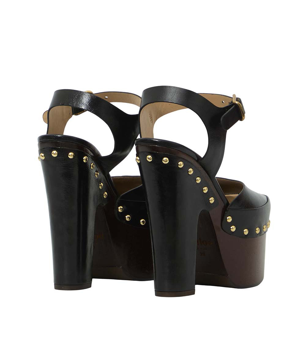 Black Studded Meret Heels 2