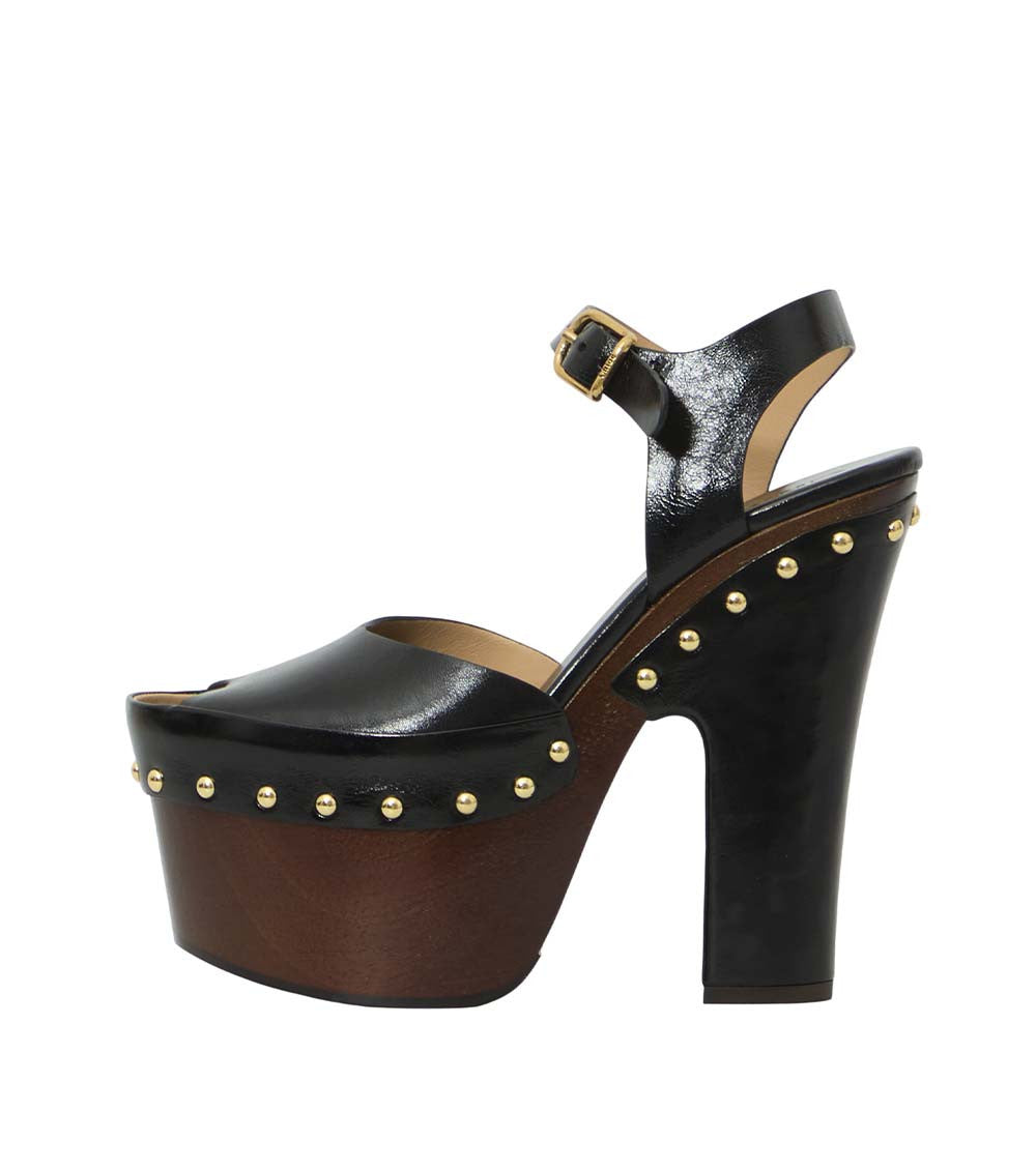 Black Studded Meret Heels 3