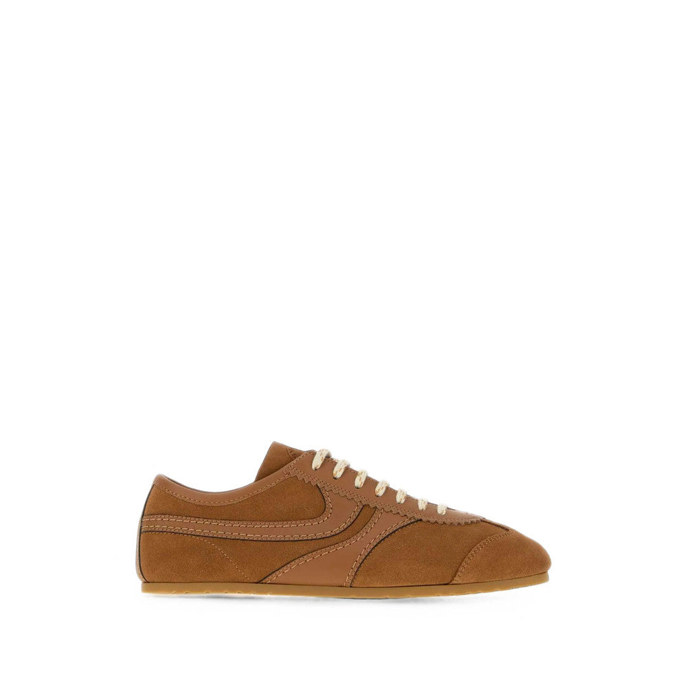 Brown Scalloped Edge Sneakers 1
