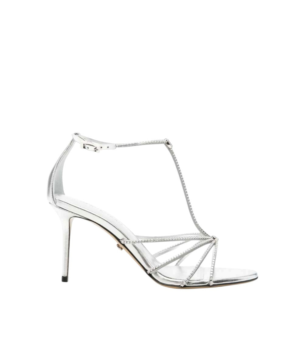 Silver Embellished T-Bar Heels 1