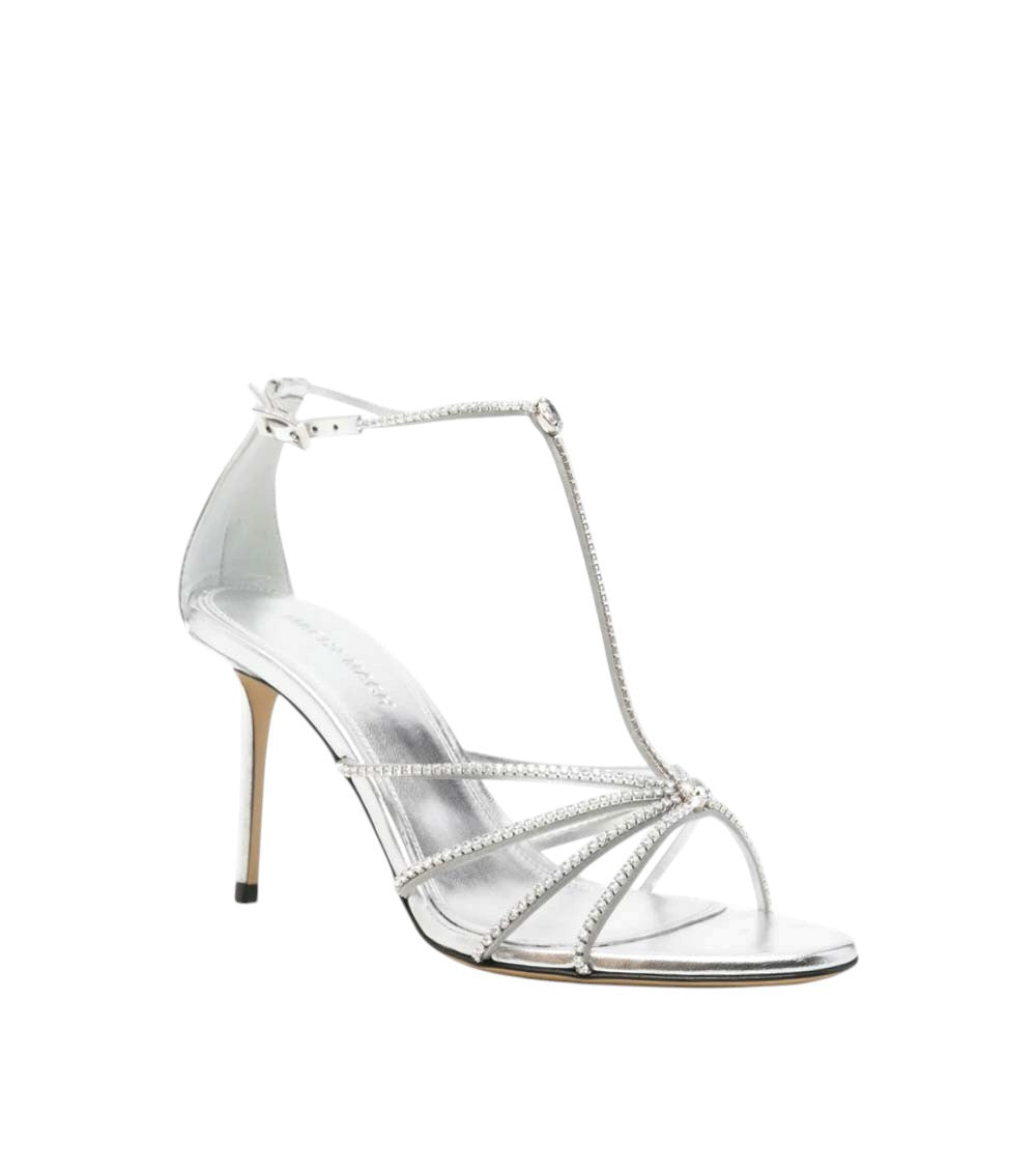 Silver Embellished T-Bar Heels 2