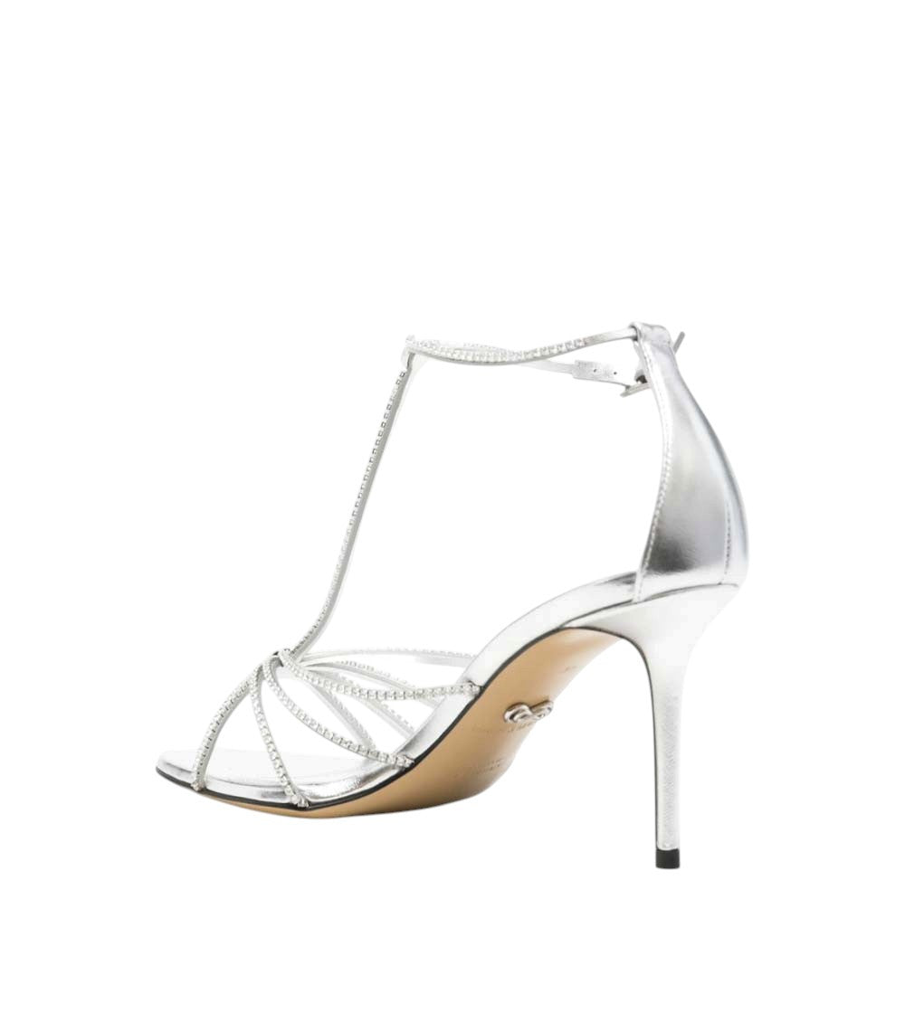 Silver Embellished T-Bar Heels 4
